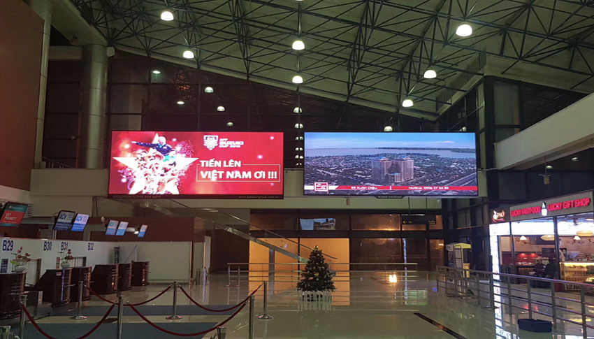 越南机场P2室内全彩LED显示屏24平方​
